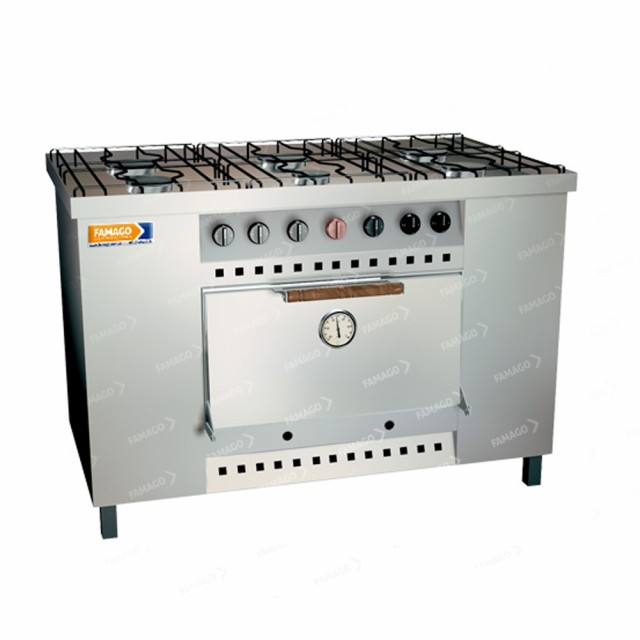 Cocina industrial de hierro - 6 hornallas - Gas en