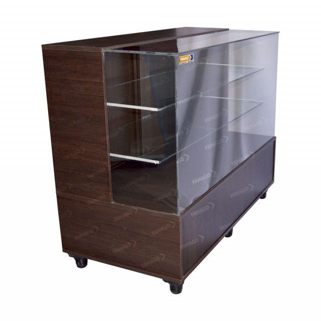 Exhibidor mostrador vidrio recto Famago - 1.40 met