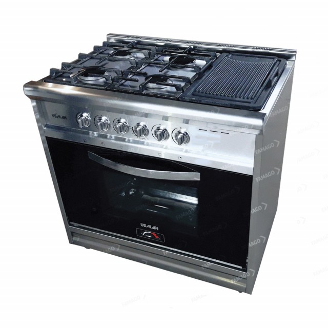 Cocina de fundición Irina Acero - 4 hornallas y pl