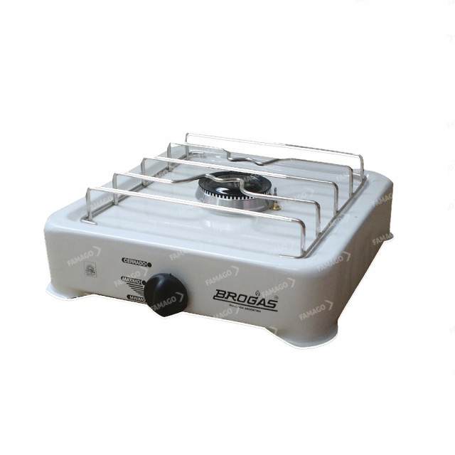 Anafe 1 Hornalla Loza Blanca con Termocupula a Gas Envasado Brogas